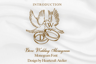 Dove Wedding Monogram Font Designs